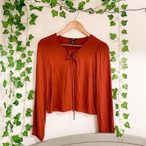 Burnt orange hippie Forever 21 shirt. Size small.
